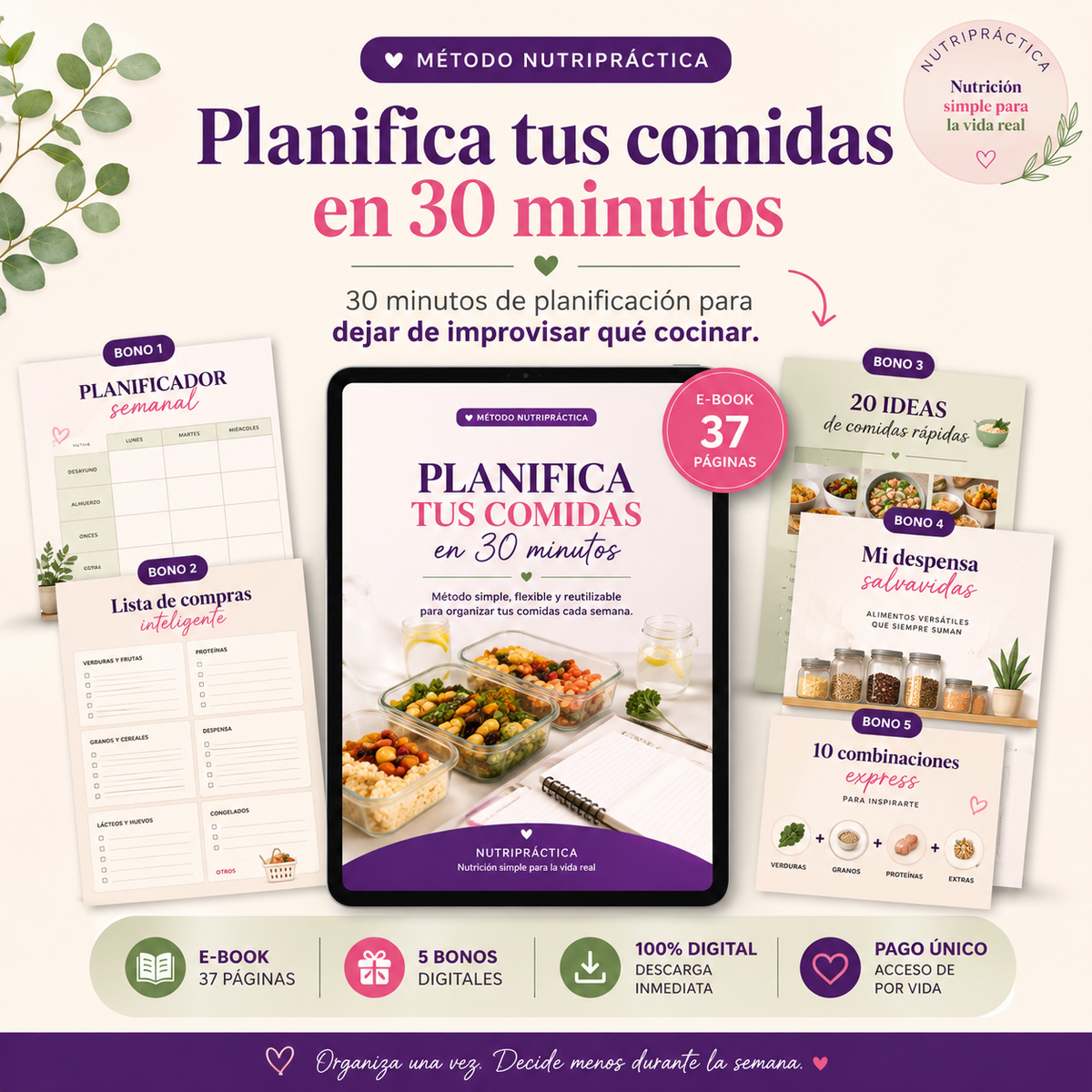 Método NutriPráctica | Planifica tus comidas en 30 minutos